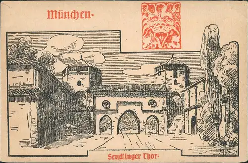 Ansichtskarte München Sendlingertor 1910