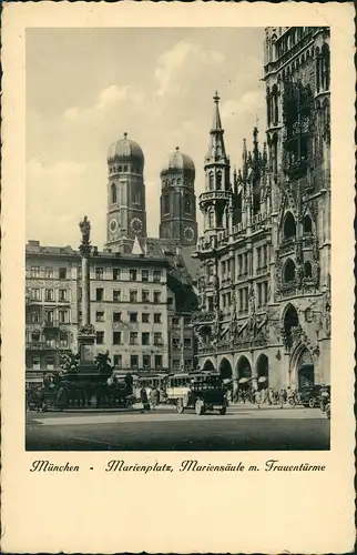 München Marienplatz Mariensäule Frauenkirche Rathaus München 1936