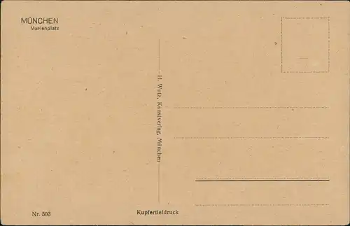 Ansichtskarte München Marienplatz belebt Rathaus Straßenbahn Kirche 1910