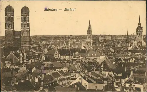 Ansichtskarte München Panorama Frauenkirche Altstadt 1912
