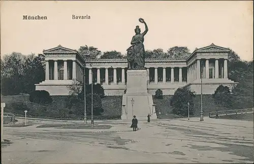 Ansichtskarte München Bavaria Denkmal Ruhmeshalle 1910