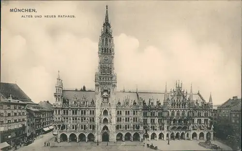Ansichtskarte München Rathaus Marienplatz 1910