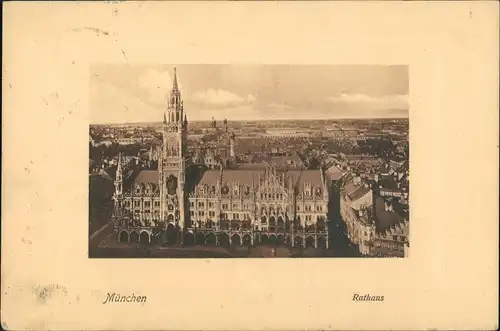 Ansichtskarte München Panorama-Ansicht Rathaus 1910