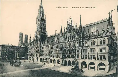 Ansichtskarte München Rathaus, Marienplatz Town Hall Munich 1910