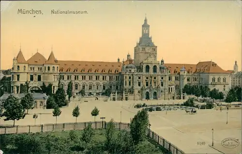 Ansichtskarte München Museum Außenansicht Vorplatz am Nationalmuseum 1910