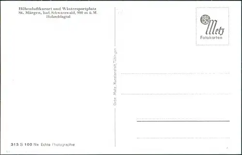 Ansichtskarte St. Märgen Panorama Ansicht Holzschlagtal Schwarzwald 1950