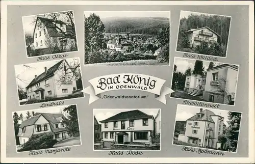 Bad König Odenwald Mehrbild-AK mit Haus Oskar, Waldeck, Schwalbennest uvm. 1955