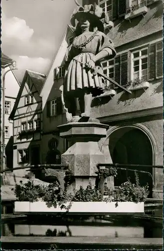 Weil der Stadt Oberer Marktbrunnen und Geburtshaus Astronomen Johs. Kepler 1960