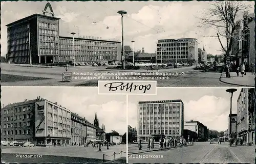Bottrop Pferdemarkt, Sparkasse, Verwaltung Rheinstahl Bergbau AG 1955