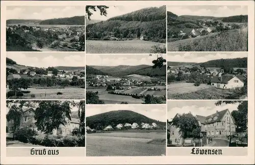 Löwensen-Bad Pyrmont 9 Umland- und Stadtteilansichten Mehrbild-AK 1950