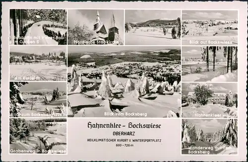 Hahnenklee-Bockswiese-Goslar Mehrbild-AK Winter-Ansichten ua. Bobbahn 1965