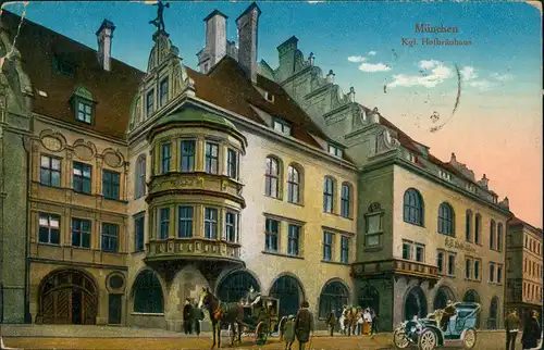 Ansichtskarte München Königliches Hofbräuhaus Außenansicht 1917