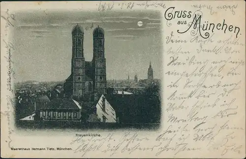 Ansichtskarte München Frauenkirche Frauentürme Gesamtansicht Kirche 1899