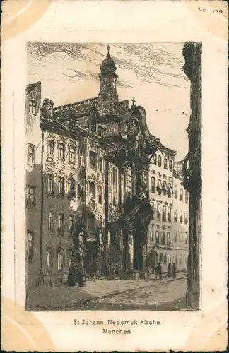 Ansichtskarte München St. Johann Nepomuk Kirche 1910