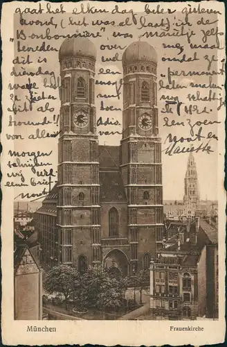 Ansichtskarte München Frauenkirche Pforte Rathaus Turm Frauentürme 1927