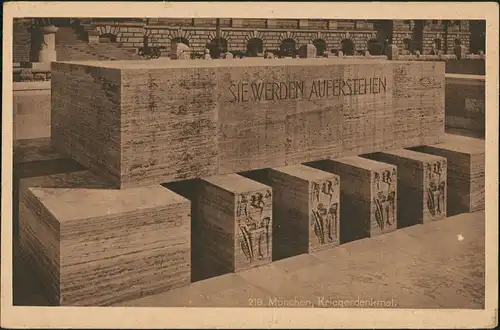 Ansichtskarte München Kriegerdenkmal Steine Gravur Denkmal 1910