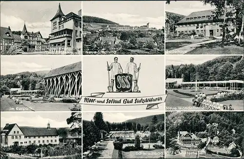 Bad Salzdetfurth Mehrbild-AK ua. Hotel Kronprinz, Siedlung,  Schwimmbad 1961