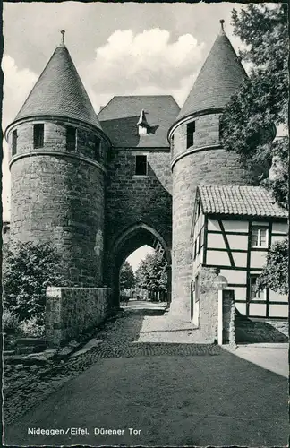 Ansichtskarte Nideggen (Eifel) Strassen Partie am Dürener Tor 1957