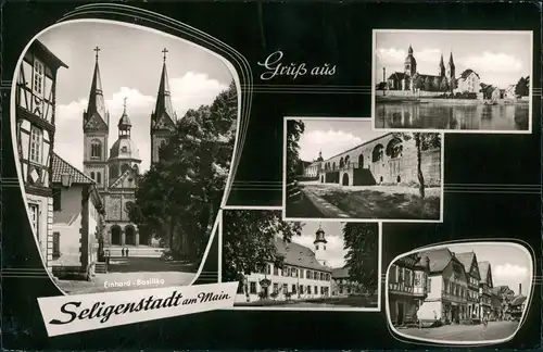 Ansichtskarte Seligenstadt Stadtteilansichten Mehrbild-AK 5 Ansichten 1961