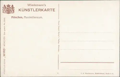 Ansichtskarte Haidhausen-München Maximilianeum Maximiliansbrücke Isar 1910