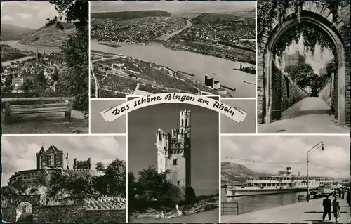 Ansichtskarte Bingen am Rhein Mehrbild-AK 6 Rhein & Umland-Ansichten 1965