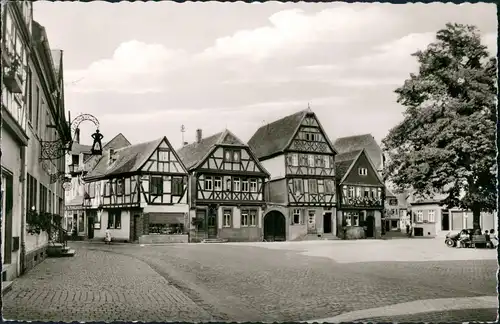 Ansichtskarte Seligenstadt Marktplatz Alte Giebelhäuser am Markt 1962