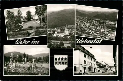 Wehr (Baden) Mehrbild-AK 5 Echtfotos ua. Schwimmbad, Strasse, Totalansicht 1969