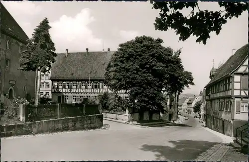 Münsingen (Württemberg) Strassen Partie beim alten Schloß 1960