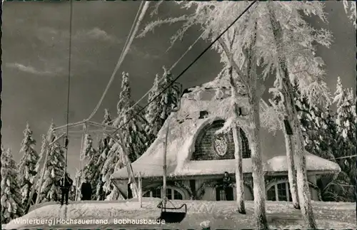 Ansichtskarte Winterberg Bobhausbaude Inh. Walter Ernst Café Restaurant 1955