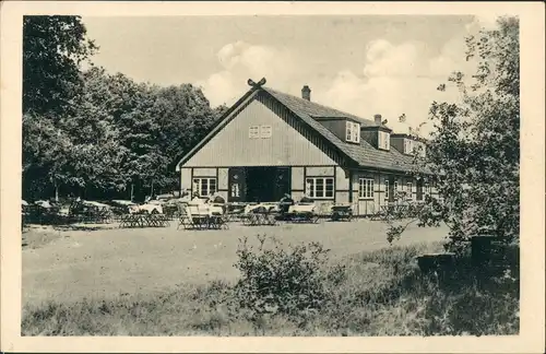Ansichtskarte Aumühle Waldschänke am Riesenbett Inh. R. Berodt 1950