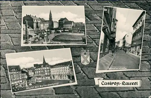 Castrop-Rauxel Stadtteilansichten Markt, Münsterplatz, Münsterstrasse 1961