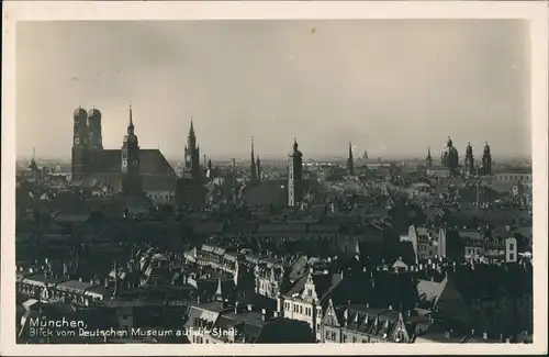 München Panorama Blick vom Deutschen Museum Frauenkirche Rathaus 1915