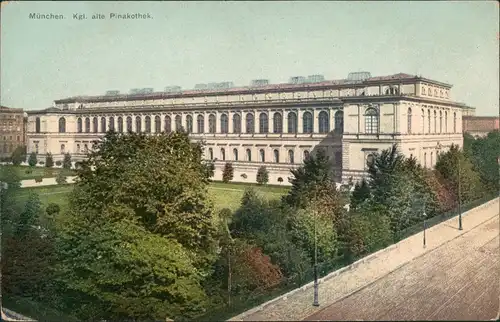 Ansichtskarte München Alte Pinakothek Gebäude Partie Außenansicht 1910