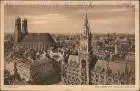 Ansichtskarte München Panorama mit Frauenkirche Rathaus Turmuhr 1929