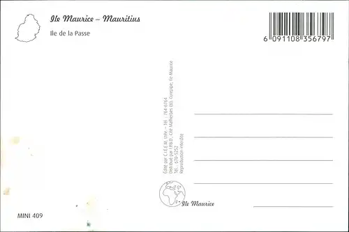 Mauritius Ile Maurice Luftbild Überflugkarte Insel Ile de la Passe 2005