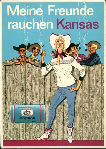 Ansichtskarte  Werbekarte Kansas Tabak 1965
