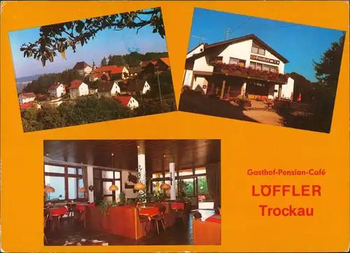 Ansichtskarte Trockau Gasthof-Pension-Café LÖFFLER 3 Ansichten 1982