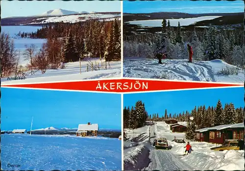 .Schweden Sverige Åkersjön Multi-View Winter Scene, 4 Antsichten 1980