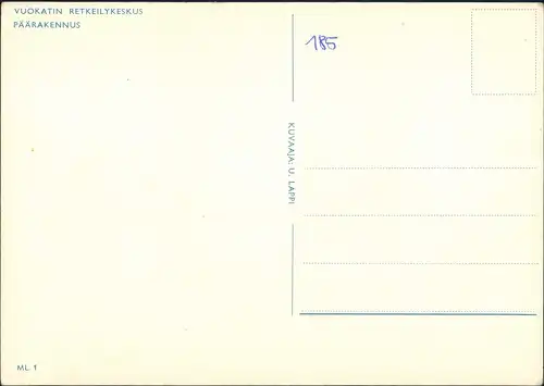 Postcard .Finnland Suomi VUOKATIN RETKEILYKESKUS PÄÄRAKENNUS 1970