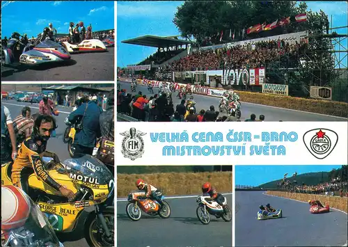 Postcard Brünn Brno Motorrad Motorsport Grosser Preis CSSR 1980