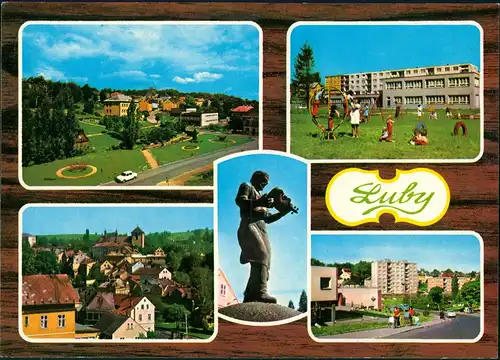 Schönbach (Kr. Eger) Luby LUBY Stadtteilansichten Mehrbildkarte 1970