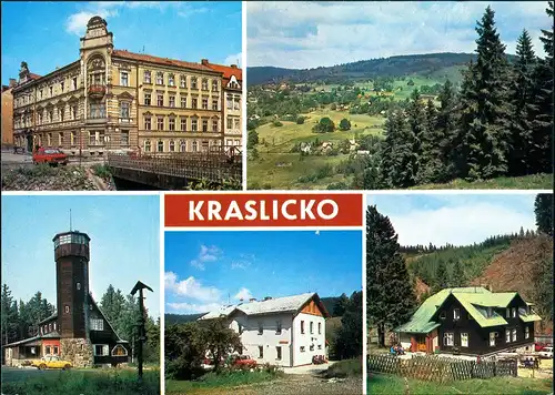 Graslitz Kraslice Mehrbild-AK ua. Hotel Praha, Bublava Olověný uvm. 1975