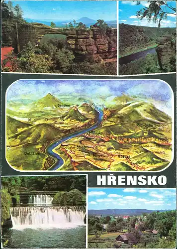 Herrnskretschen Hřensko Umland-Ansicht Umgebungskarte Wasserfall 1975
