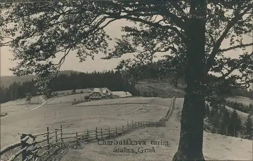 Postcard Grun Hrun (Ochtyrka) Грунь Charbulakova turist 1922