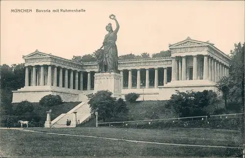Ludwigsvorstadt-München Ruhmeshalle Bavaria Denkmal Skulptur 1915