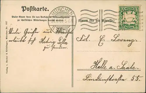 Haidhausen-München Maximiliansbrücke belebt Maximilianeum 1907