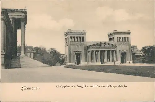 Ansichtskarte München Königsplatz Propyläen Kunstausstellung 1910