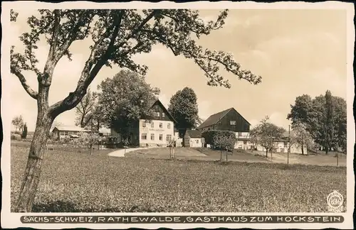 Ansichtskarte Rathewalde Gasthaus Hockstein 1928 Walter Hahn:8546