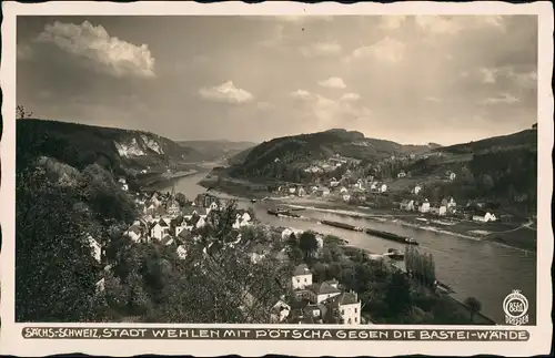 Ansichtskarte Pötzscha-Wehlen Stadt Schlepper 1930 Walter Hahn:8561