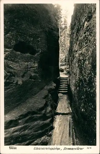 Ansichtskarte Rathen Schwedenlöcher Elbsandsandstein 1940 Walter Hahn:2916